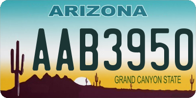 AZ license plate AAB3950