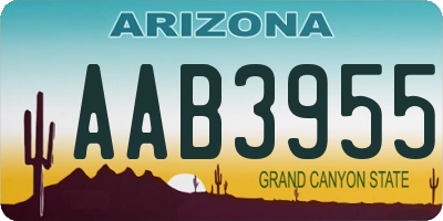 AZ license plate AAB3955