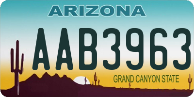 AZ license plate AAB3963