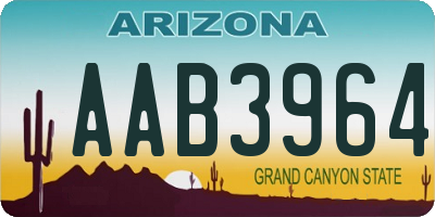 AZ license plate AAB3964