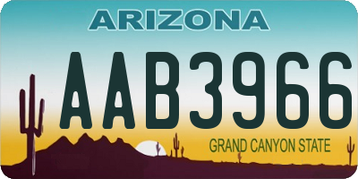 AZ license plate AAB3966