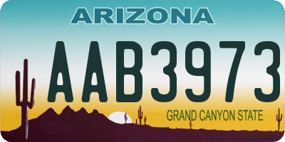 AZ license plate AAB3973