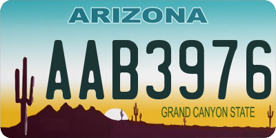 AZ license plate AAB3976