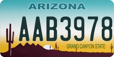 AZ license plate AAB3978