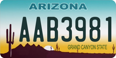 AZ license plate AAB3981