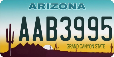 AZ license plate AAB3995