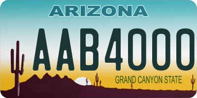 AZ license plate AAB4000