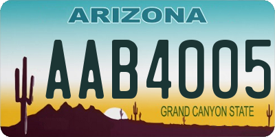 AZ license plate AAB4005