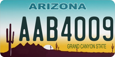 AZ license plate AAB4009