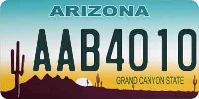 AZ license plate AAB4010