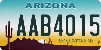 AZ license plate AAB4015