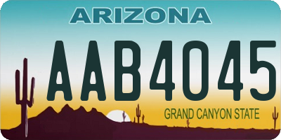 AZ license plate AAB4045