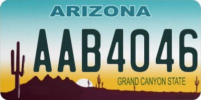 AZ license plate AAB4046