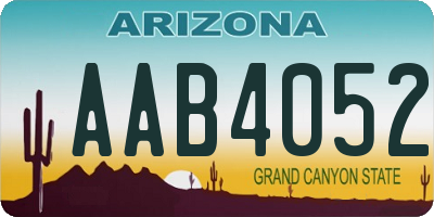 AZ license plate AAB4052