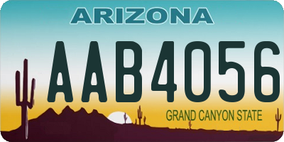 AZ license plate AAB4056