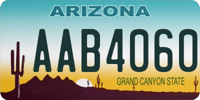 AZ license plate AAB4060