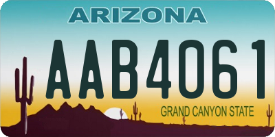 AZ license plate AAB4061