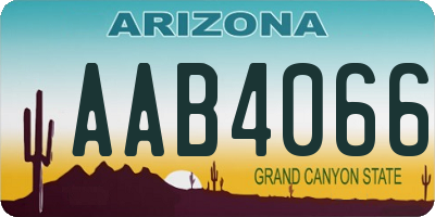 AZ license plate AAB4066