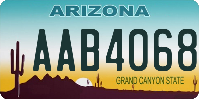 AZ license plate AAB4068