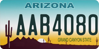 AZ license plate AAB4080