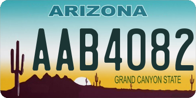 AZ license plate AAB4082