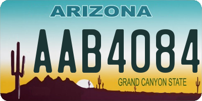 AZ license plate AAB4084