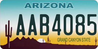 AZ license plate AAB4085