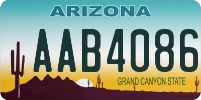 AZ license plate AAB4086