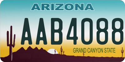 AZ license plate AAB4088