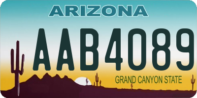 AZ license plate AAB4089