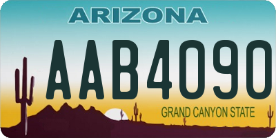 AZ license plate AAB4090