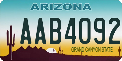 AZ license plate AAB4092
