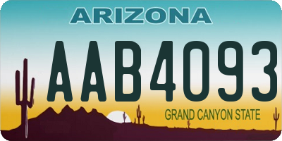 AZ license plate AAB4093