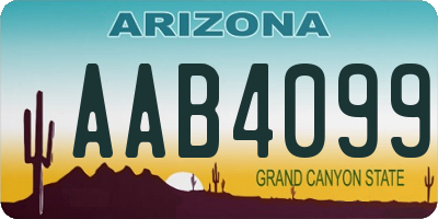 AZ license plate AAB4099