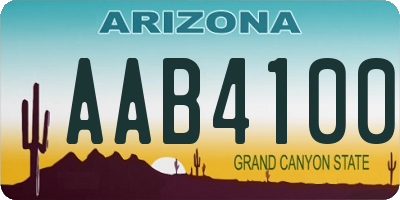 AZ license plate AAB4100