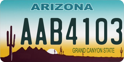 AZ license plate AAB4103