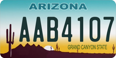 AZ license plate AAB4107