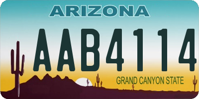 AZ license plate AAB4114