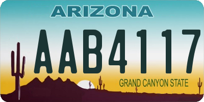 AZ license plate AAB4117