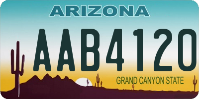 AZ license plate AAB4120