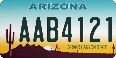 AZ license plate AAB4121