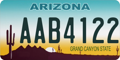 AZ license plate AAB4122