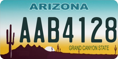 AZ license plate AAB4128