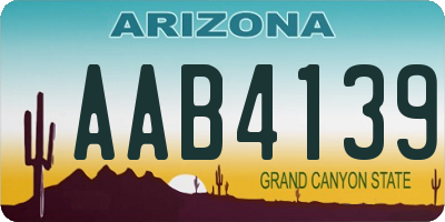 AZ license plate AAB4139