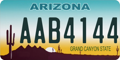 AZ license plate AAB4144