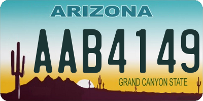AZ license plate AAB4149