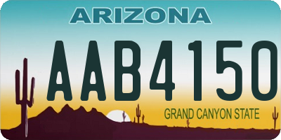 AZ license plate AAB4150