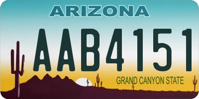 AZ license plate AAB4151