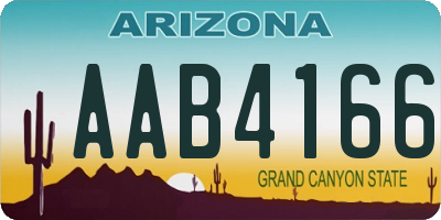 AZ license plate AAB4166
