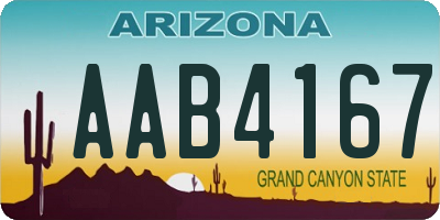 AZ license plate AAB4167